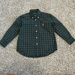 Polo Ralph Lauren Long Sleeve Collared Button Down Plaid Shirt Boy's Size 4